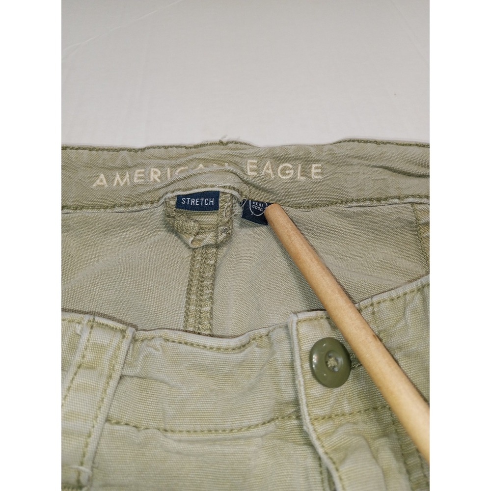 American Eagle Cargo Pants Womens 16 Tan Stretch Utility Casual Wide Leg - Picture 8 of 13